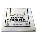 Turkey White Mighty Vest Carrier Bags (20mu) - 500/Pack
