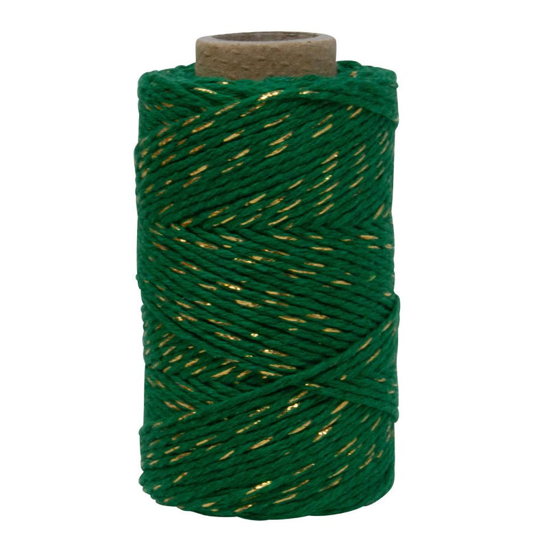 Dark Green & Gold Sparkle No.6 Cotton Craft Twine