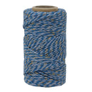 Two Tone Blue, Gold & Silver Sparkle No.6 Cotton Craft Twine