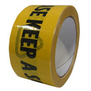 'PLEASE KEEP A SAFE DISTANCE' Black/Yellow Tape - 48mm x 33m