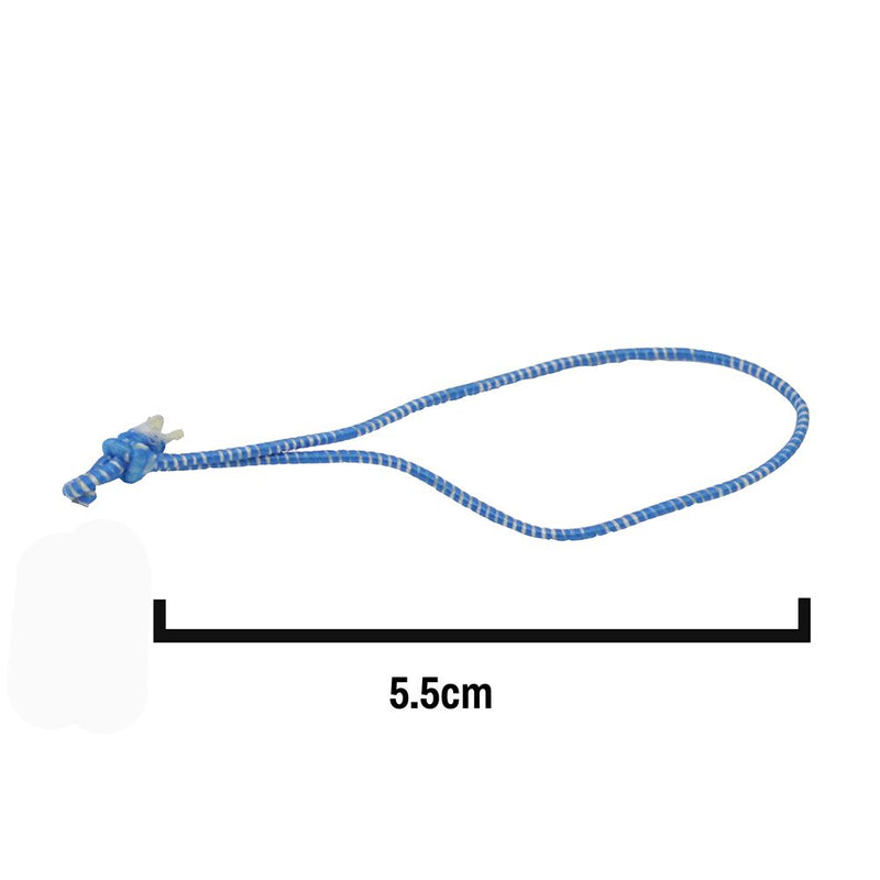 5.5cm Poultry Loops Blue/White Elasticated Polyester Meat Ties - 5,000 per bag