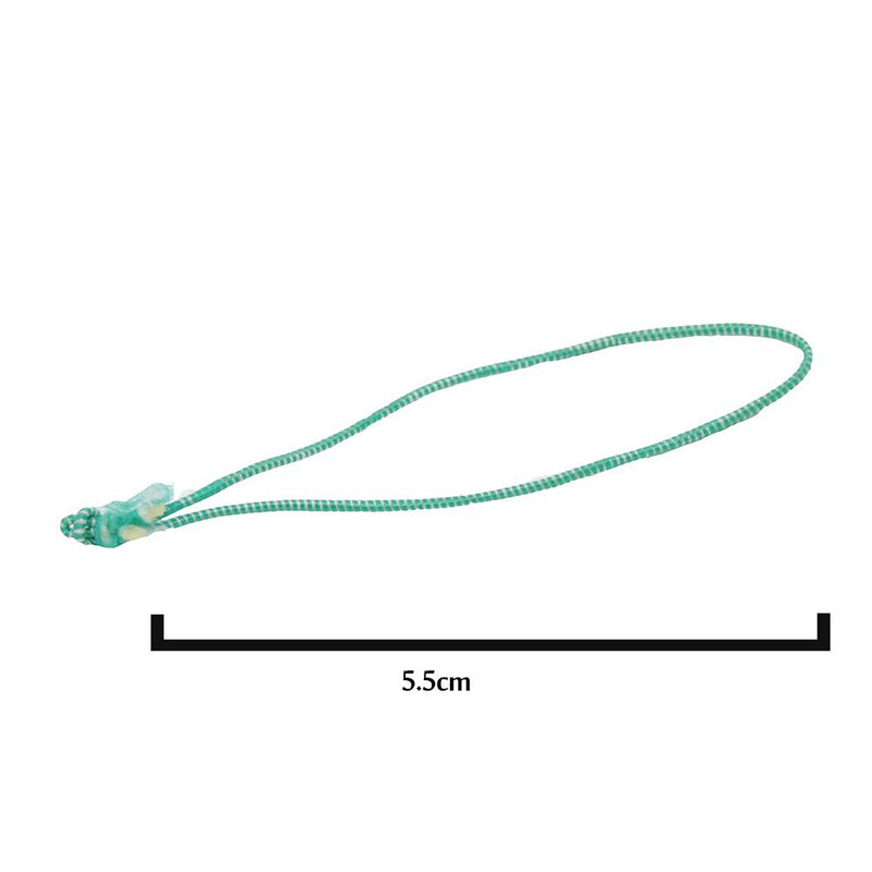 5.5cm Poultry Loops Green/White Elasticated Polyester Meat Ties - 5,000 per bag