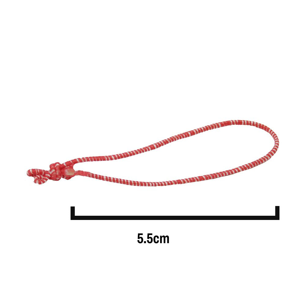 5.5cm Poultry Loops Red/White BUTCHERS PACK of 1000 Elasticated Polyes