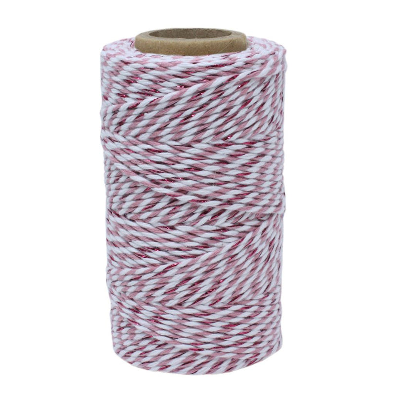 Baby Pink, White & Pink Sparkle No.6 Cotton Bakers Twine