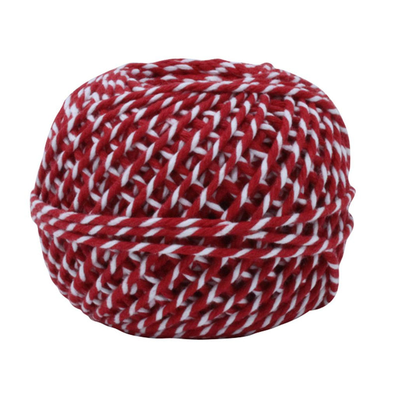 Red & White 50m Cotton Twine Balls