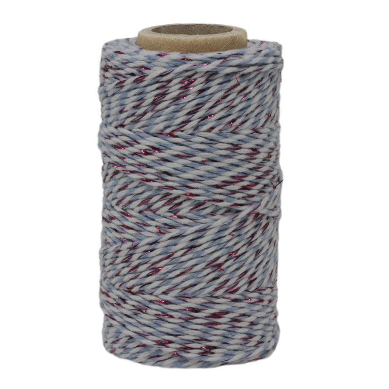 Sky Blue, White & Pink Sparkle No.6 Cotton Bakers Twine