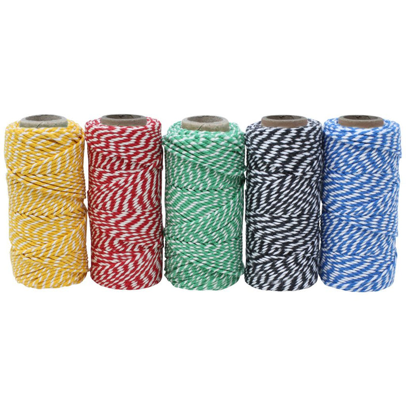 Two-Tone Coloured No.6 Cotton Craft Twine - Set of 5