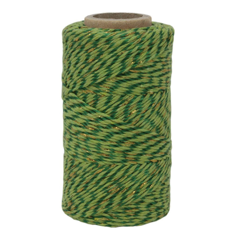 Two Tone Green & Gold Sparkle No.6 Cotton Bakers Twine